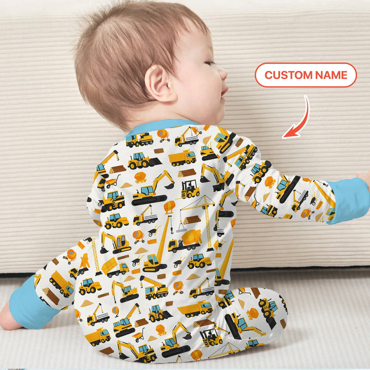 Custom Name Construction Initials Bamboo Convertible Zippy
