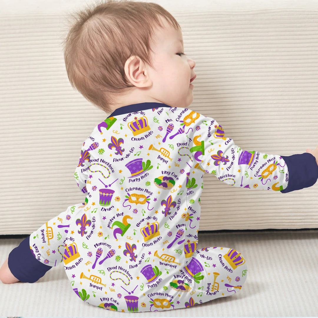 Mardi Gras Family Matching Bamboo Convertible Zippy