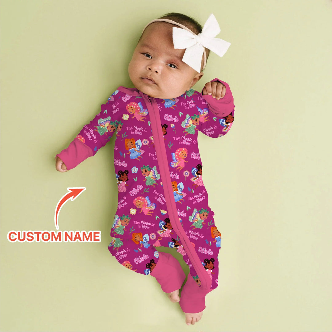 Custom Name Little Garden Fairy Bamboo Convertible Zippy