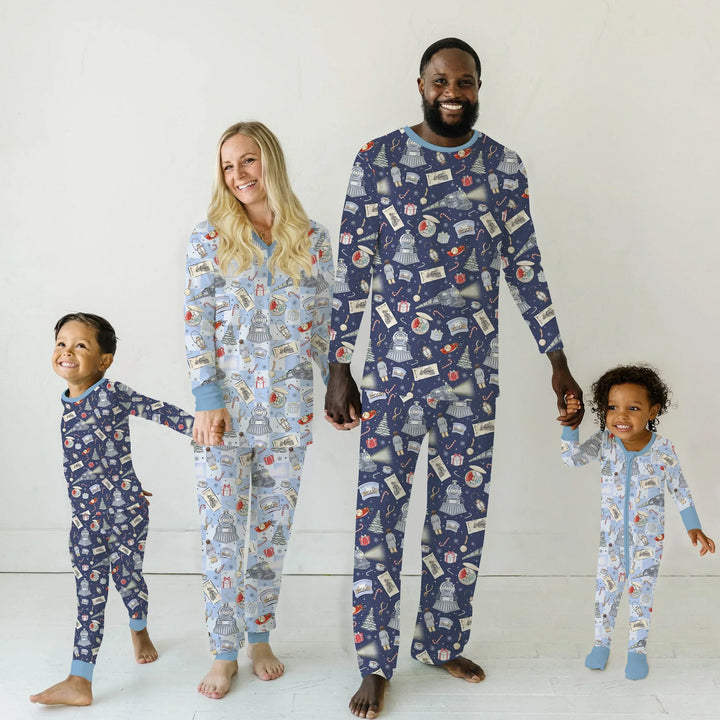 Christmas Train Bamboo Two Piece Long Sleeve Pajama Set