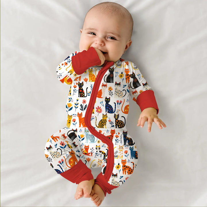 Whimsy Woodland Cats Bamboo Convertible Zippy