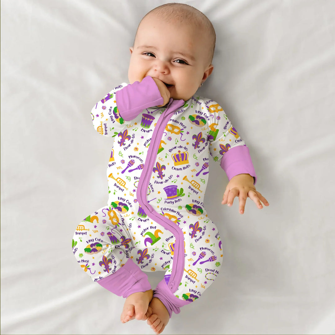 Mardi Gras Family Matching Bamboo Convertible Zippy