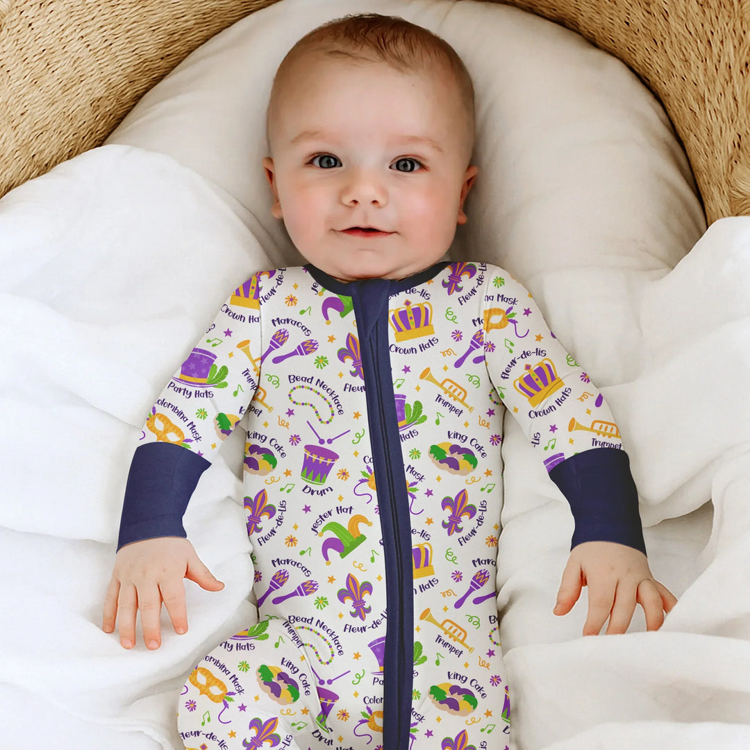 Mardi Gras Family Matching Bamboo Convertible Zippy