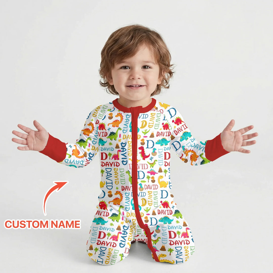 Personalized Fantasy Dinosaur Word Bamboo Convertible Zippy