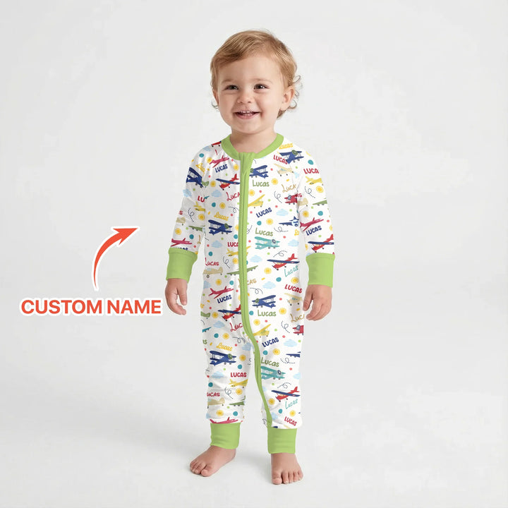 Custom Name Air Transport Bamboo Convertible Zippy