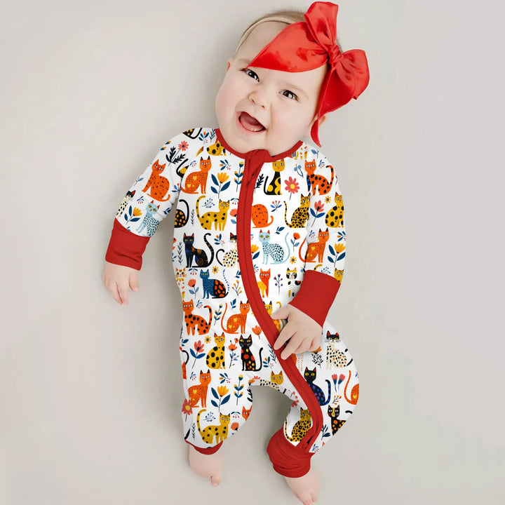 Whimsy Woodland Cats Bamboo Convertible Zippy