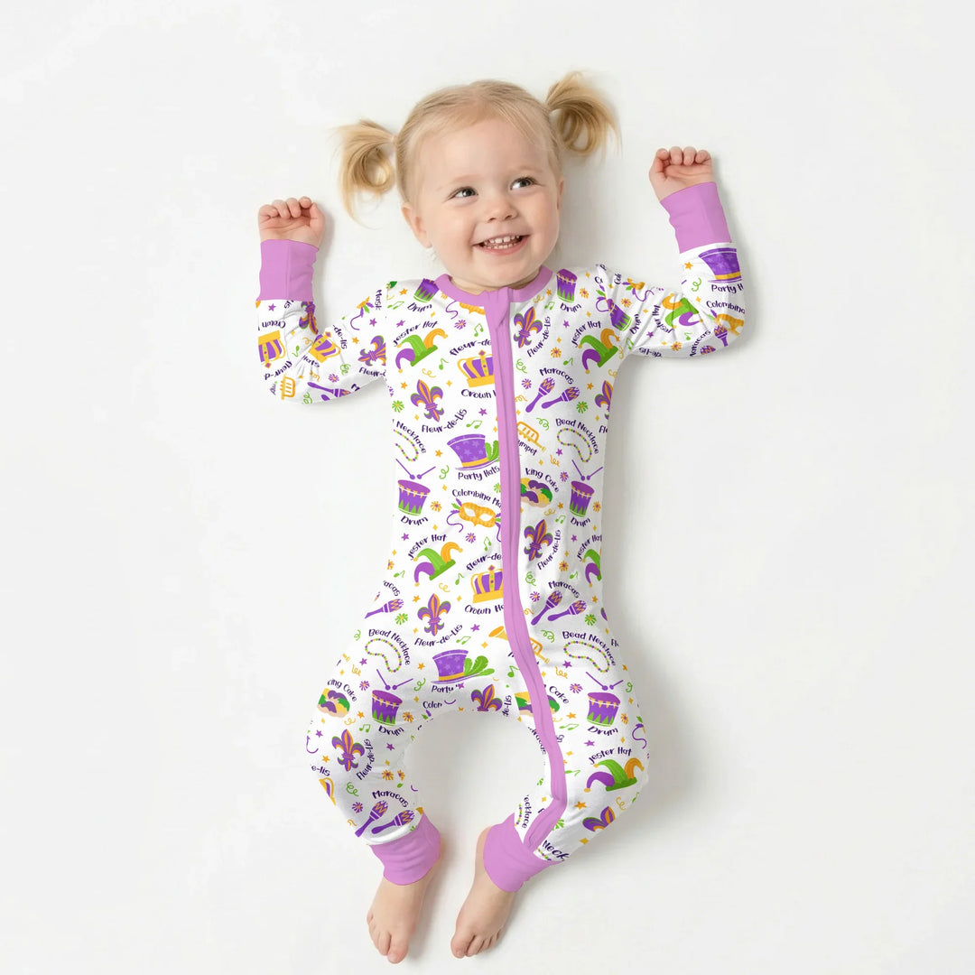 Mardi Gras Family Matching Bamboo Convertible Zippy