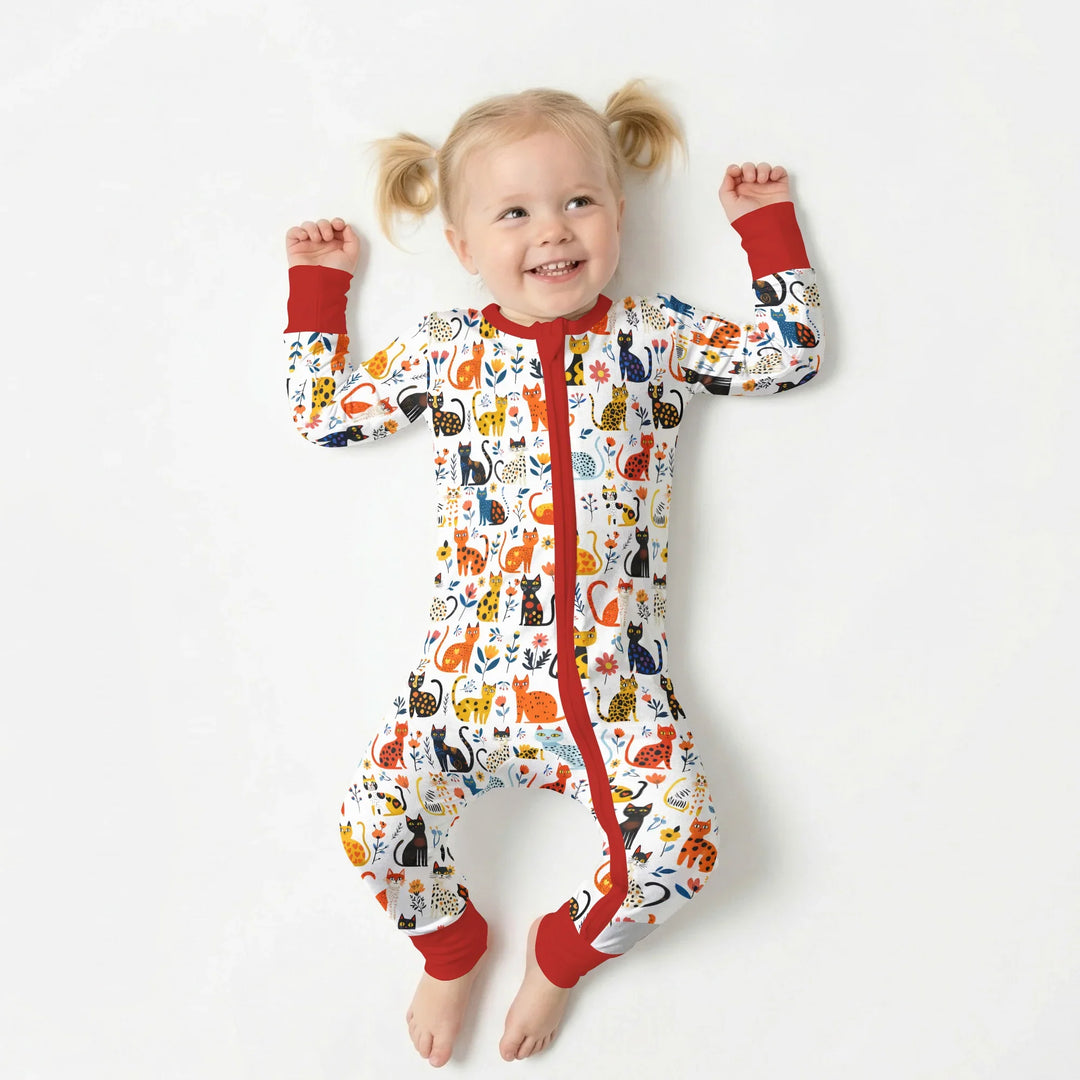Whimsy Woodland Cats Bamboo Convertible Zippy