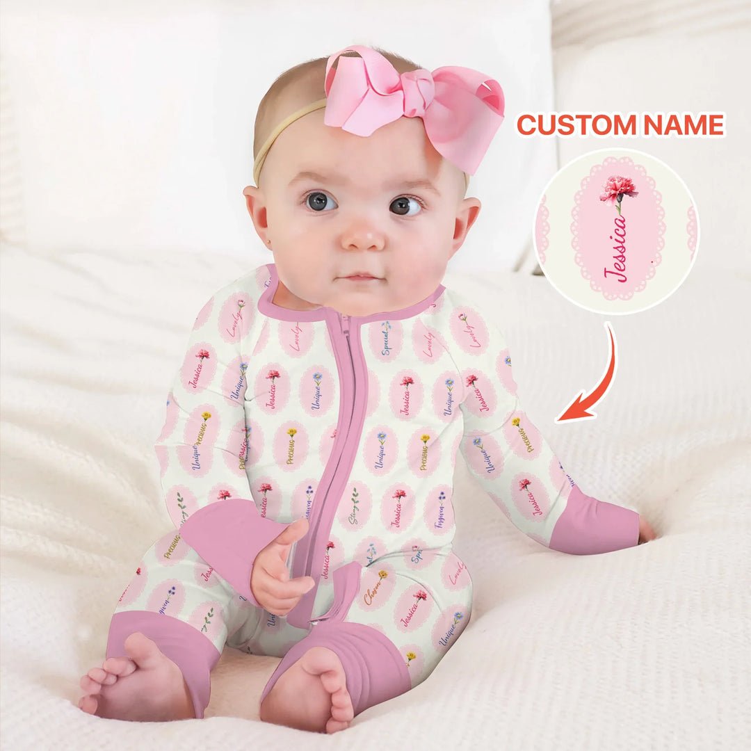 God Says I Am Birthmonth Flowers Custom Name Bamboo Convertible Zippy
