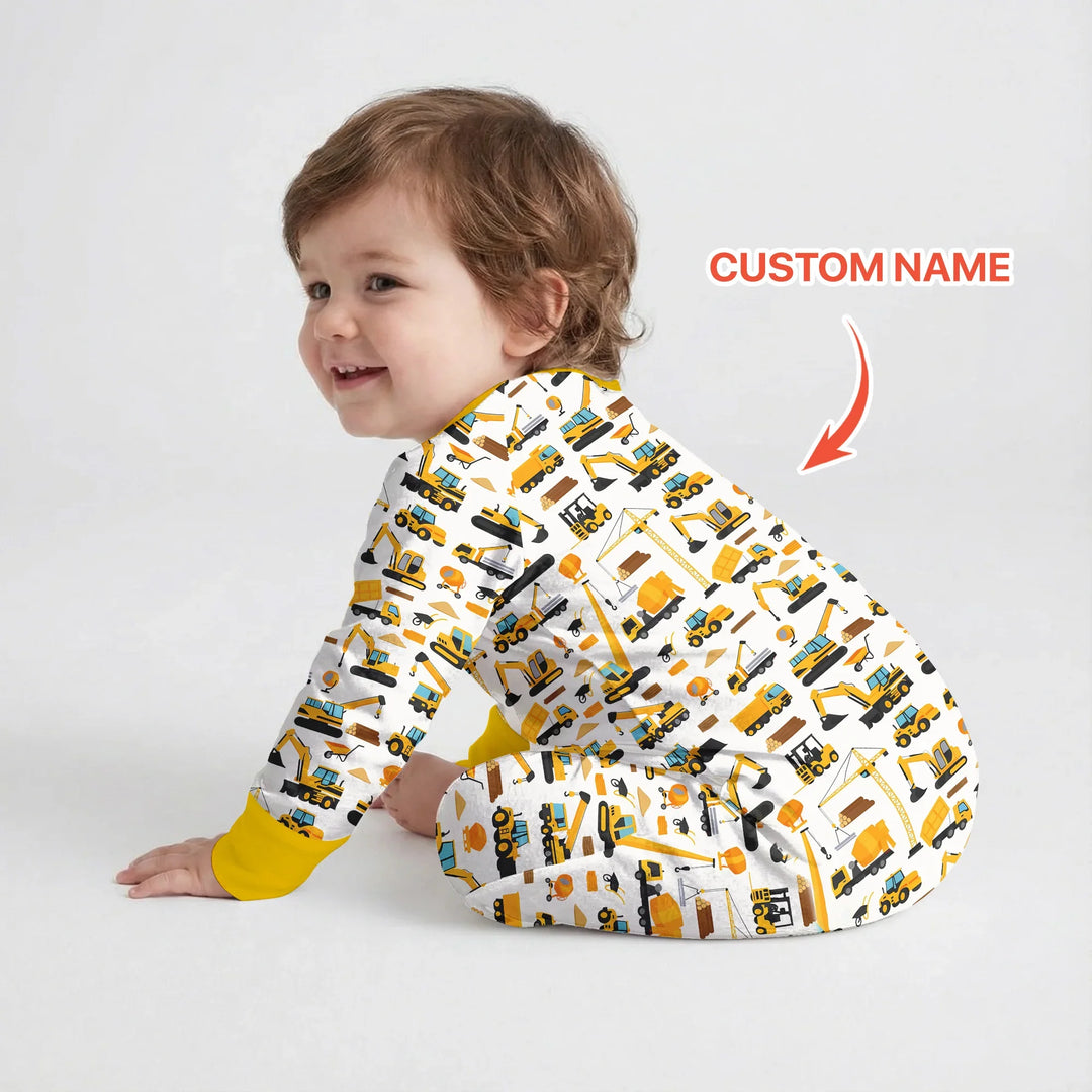 Custom Name Construction Initials Bamboo Convertible Zippy