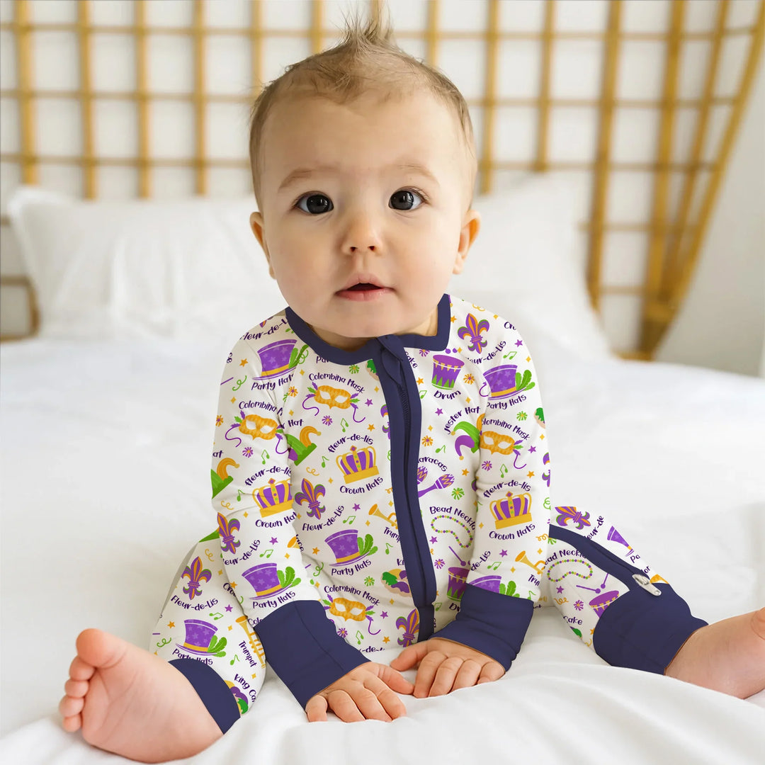 Mardi Gras Family Matching Bamboo Convertible Zippy