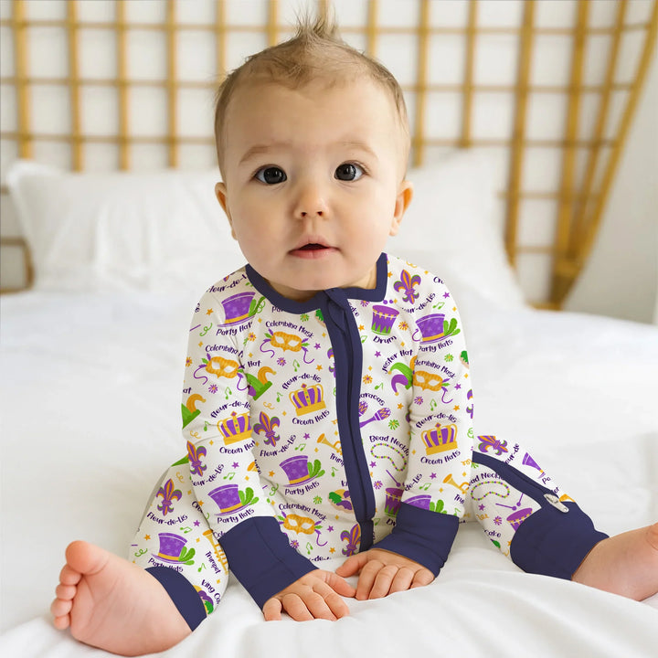 Mardi Gras Family Matching Bamboo Convertible Zippy