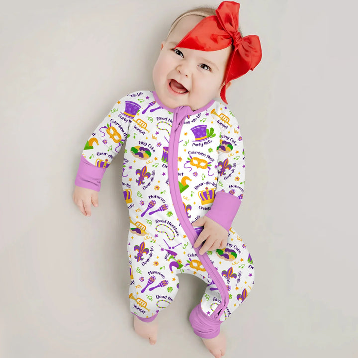 Mardi Gras Family Matching Bamboo Convertible Zippy