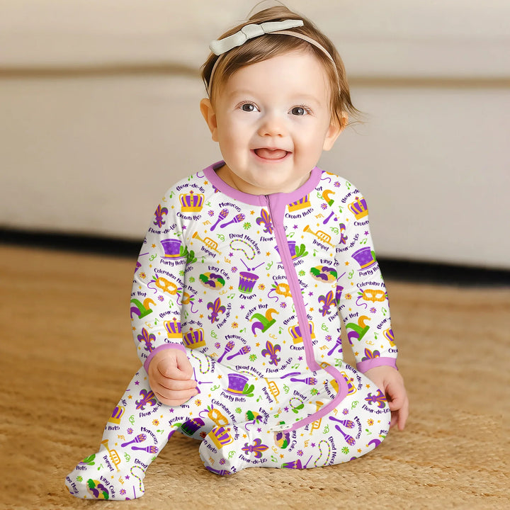Mardi Gras Family Matching Bamboo Convertible Zippy