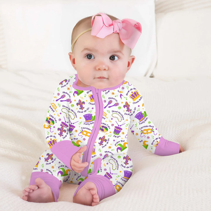 Mardi Gras Family Matching Bamboo Convertible Zippy