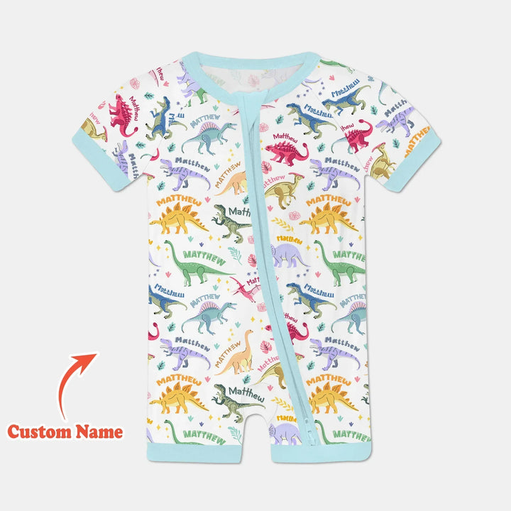 Dino Roar Custom Name Bamboo Shorty Zippy