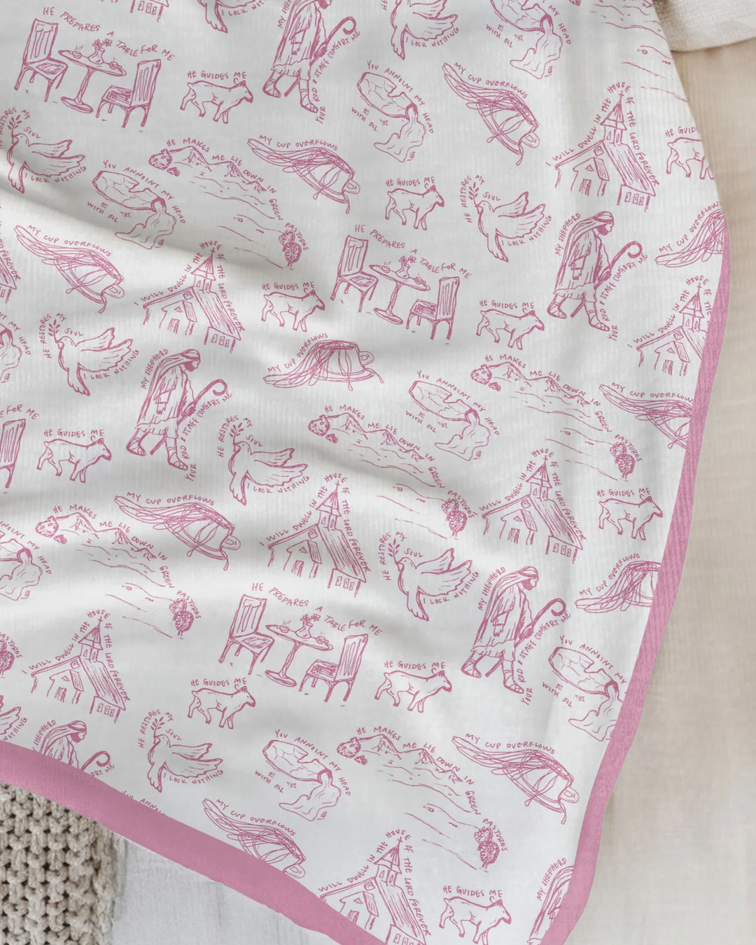 Psalm 23 Sketch Bamboo Blanket