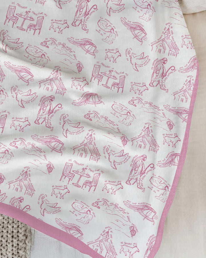 Psalm 23 Sketch Bamboo Blanket