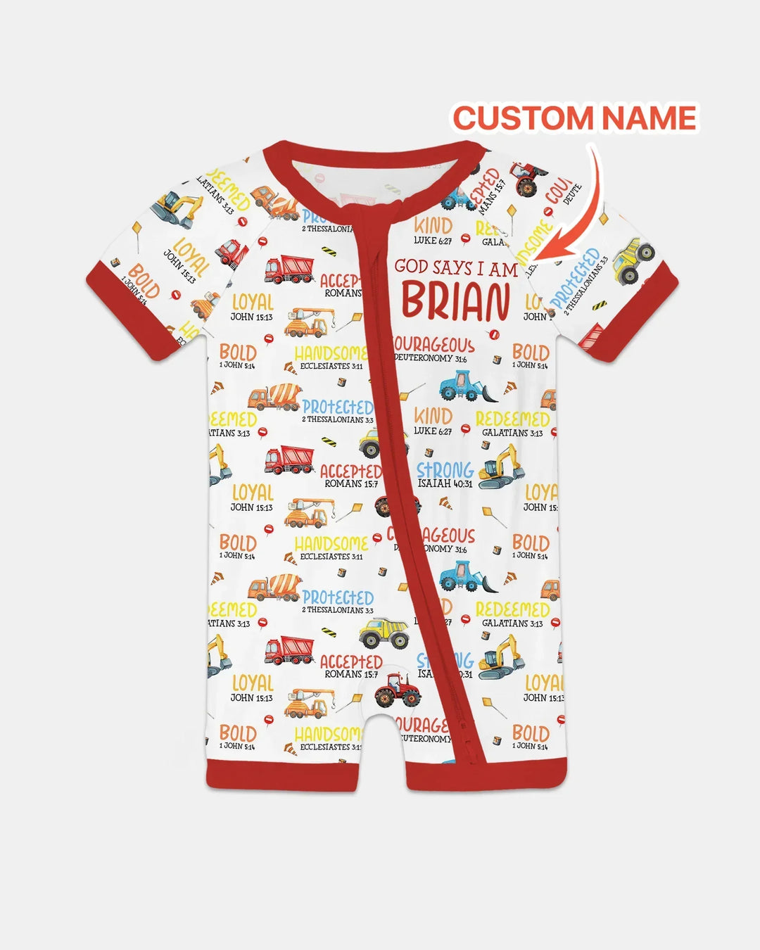 Personalized God Says I Am Little Builder Bamboo Shorty Zippy