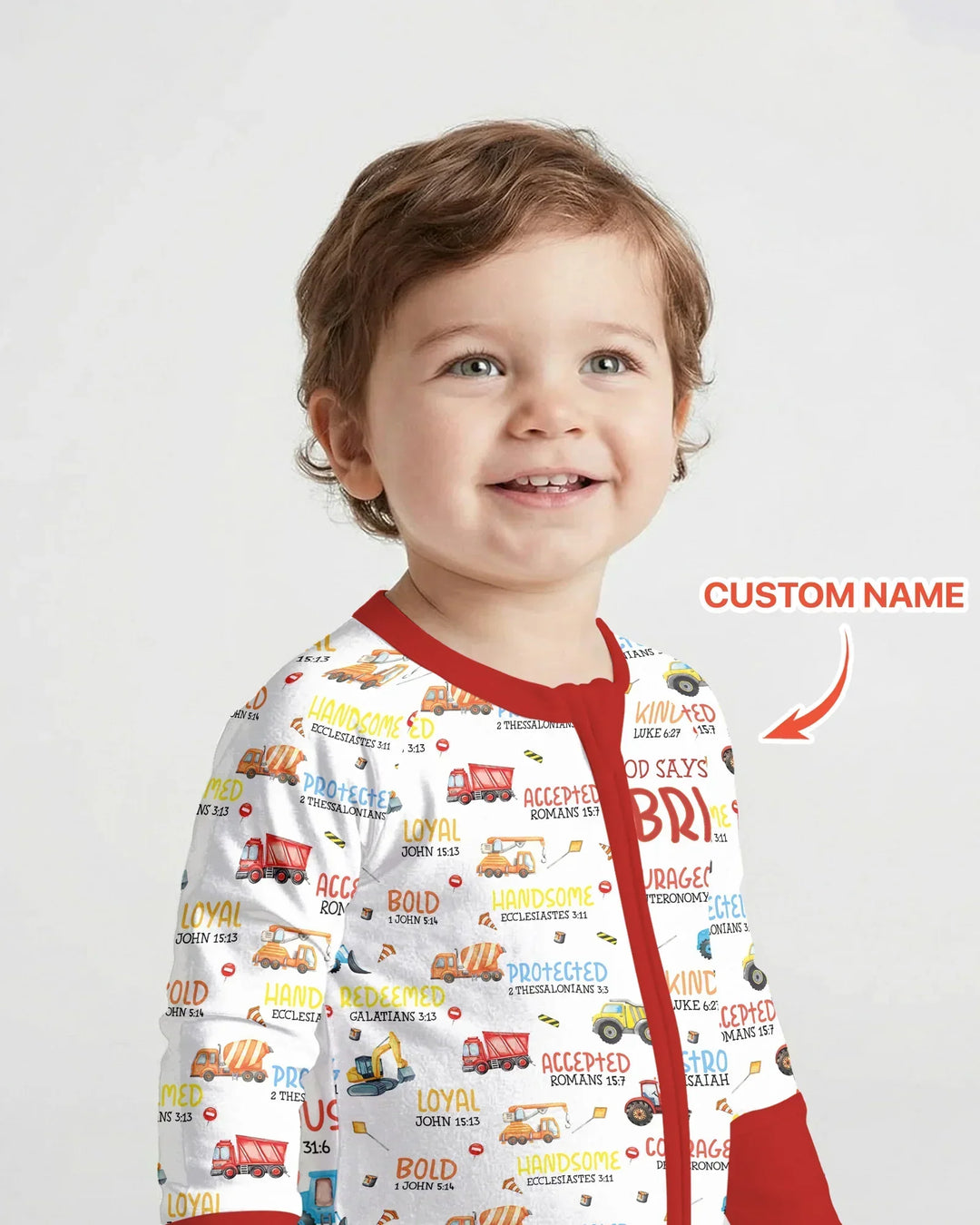 Personalized God Says I Am Little Builder Bamboo Convertible Zippy
