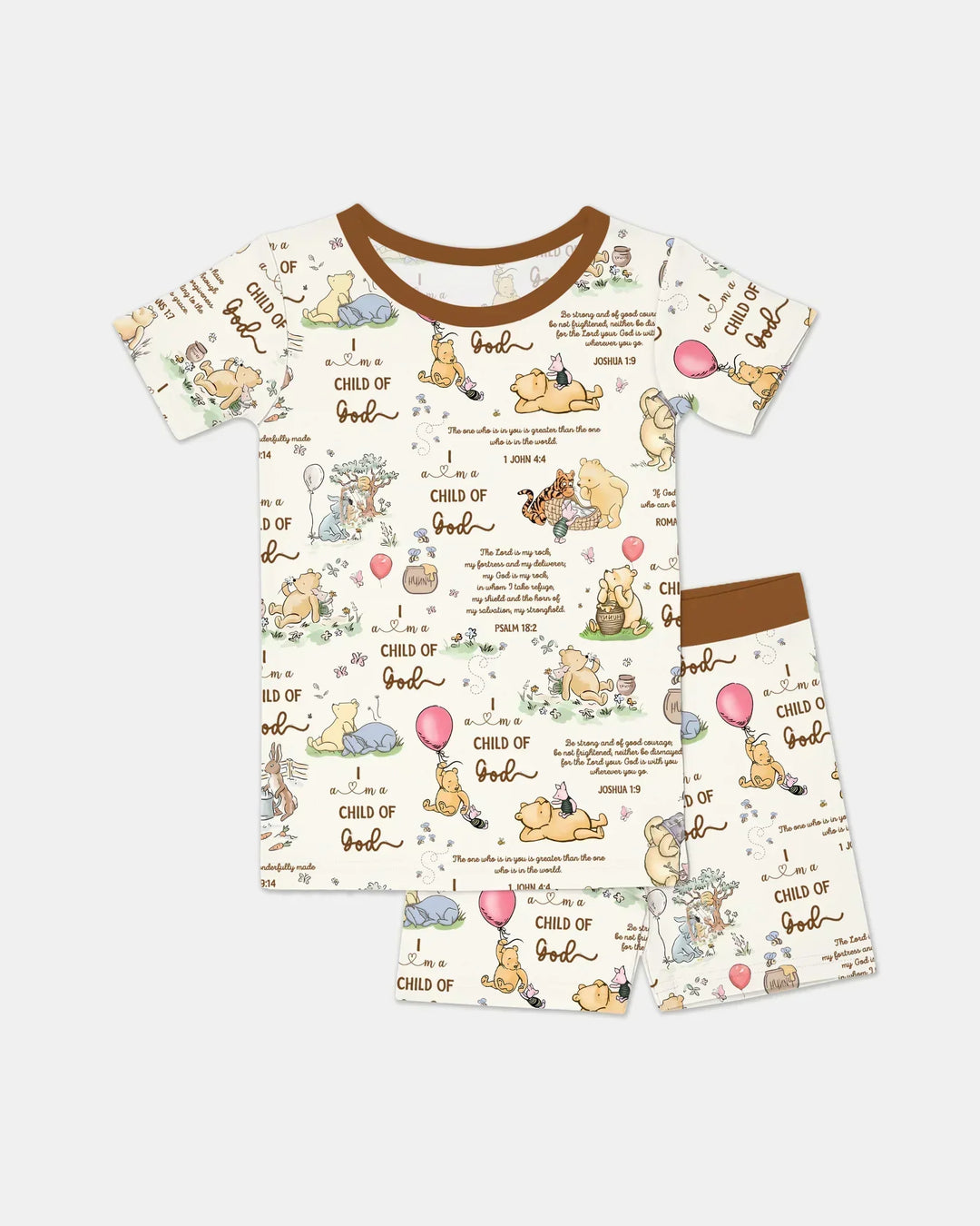 Child of God Whimsy Woodland Bamboo Two Piece Short Sleeve Shorts Pajama Set