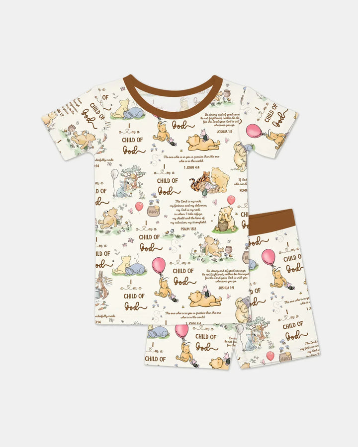 Child of God Whimsy Woodland Bamboo Two Piece Short Sleeve Shorts Pajama Set