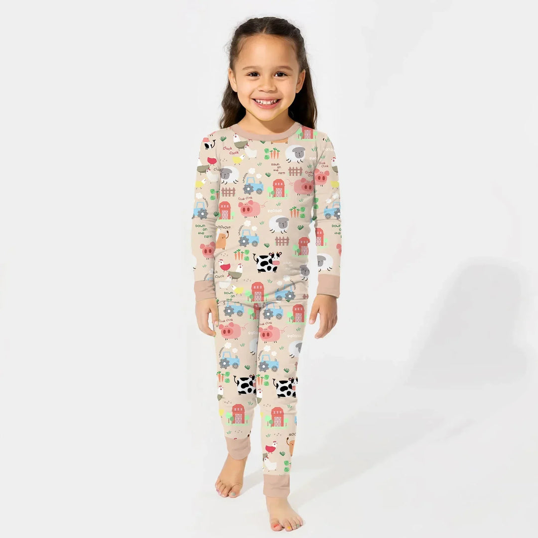 Farm Yard Bamboo Two Piece Long Sleeve Pajama Set