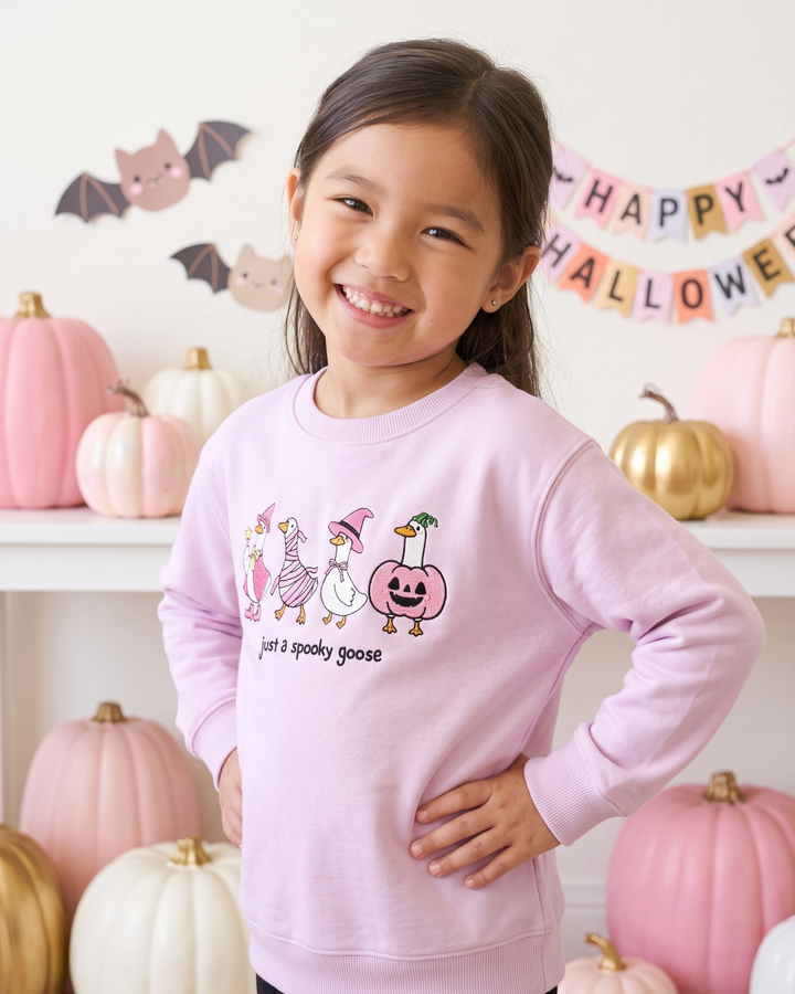 Just a Spooky Goose Embroidered Bamboo Crewneck Sweatshirt