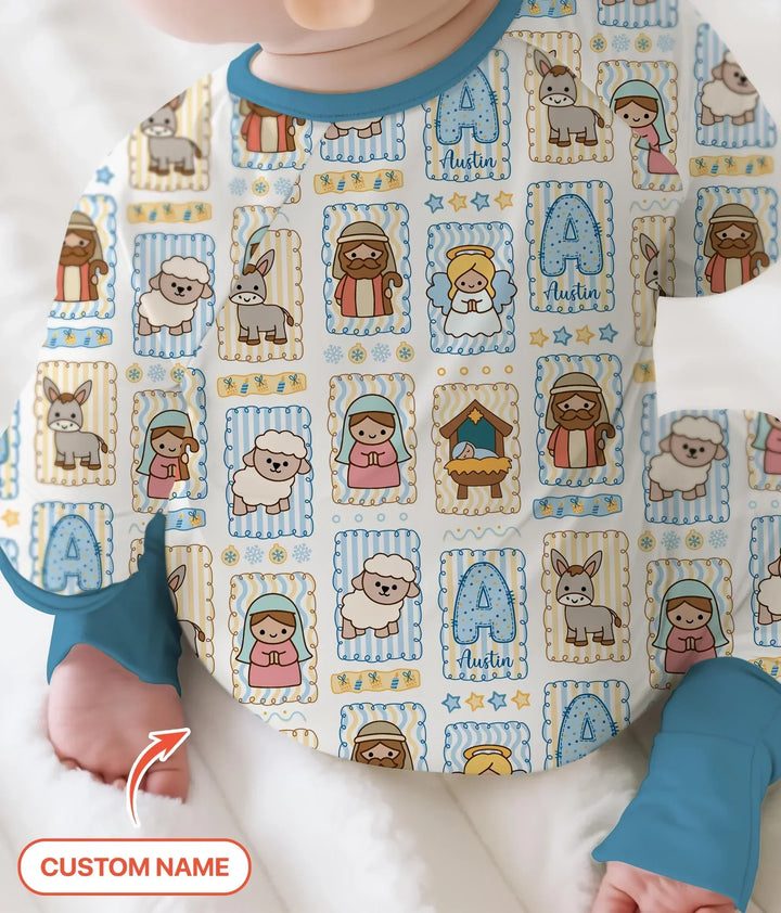 Custom Name Christmas Nativity Bamboo Convertible Zippy