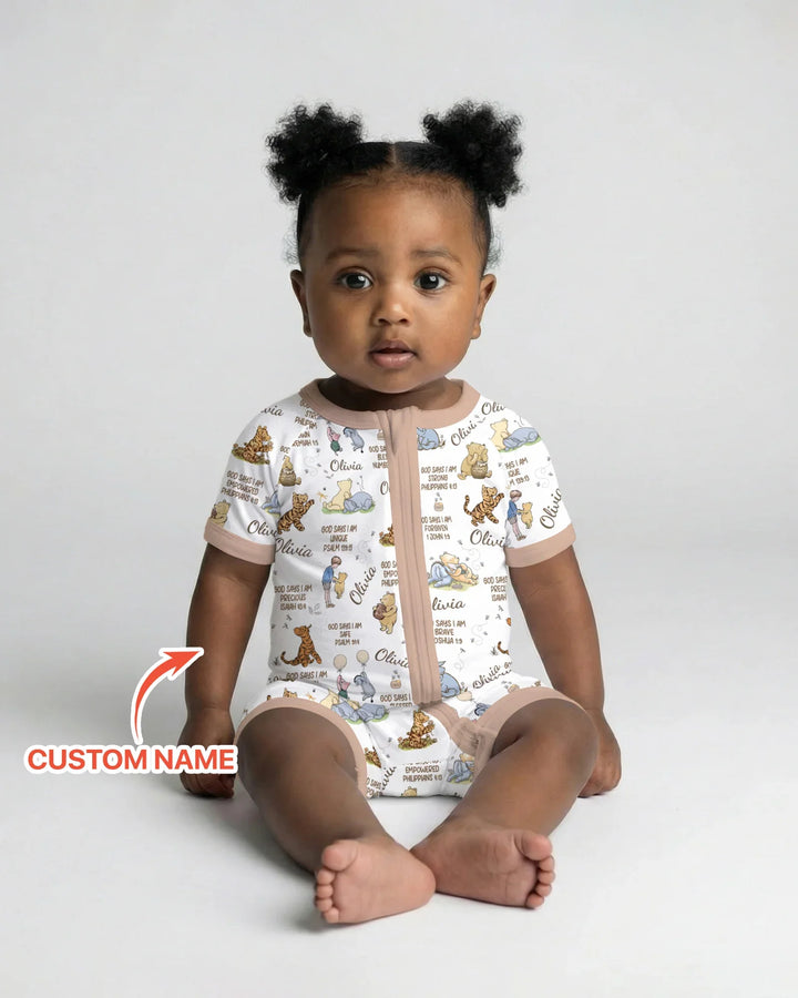 Custom Name God Says I Am Classic Bear Bamboo Shorty Zippy