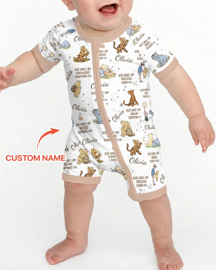 Custom Name God Says I Am Classic Bear Bamboo Shorty Zippy