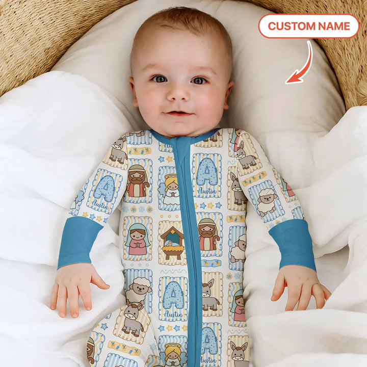 Custom Name Christmas Nativity Bamboo Convertible Zippy