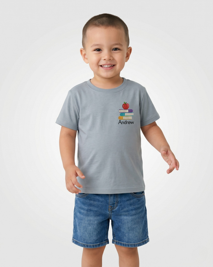 Custom Name Smart Start Embroidered Bamboo Crewneck T-Shirt
