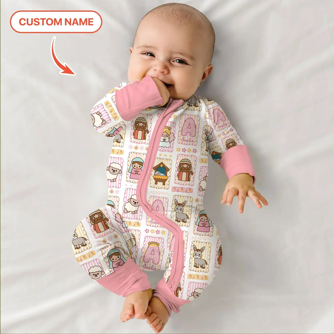 Custom Name Christmas Nativity Bamboo Convertible Zippy