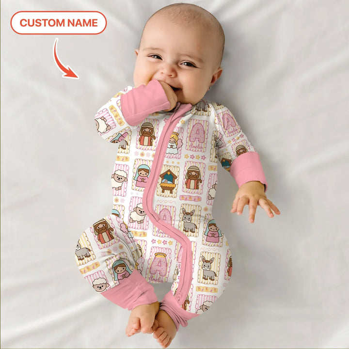 Custom Name Christmas Nativity Bamboo Convertible Zippy