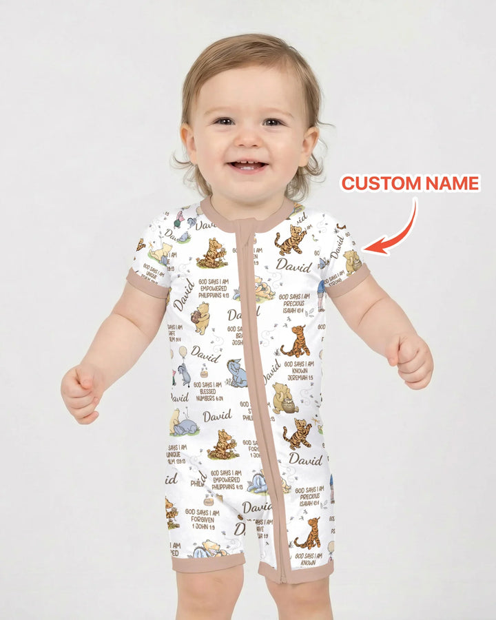 Custom Name God Says I Am Classic Bear Bamboo Shorty Zippy