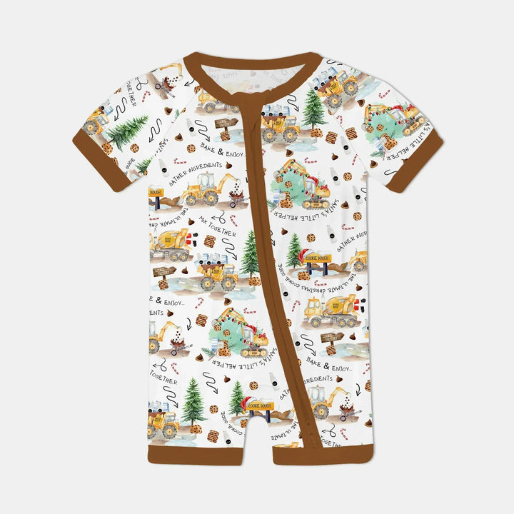 Construction Christmas Cookie Bamboo Shorty Zippy