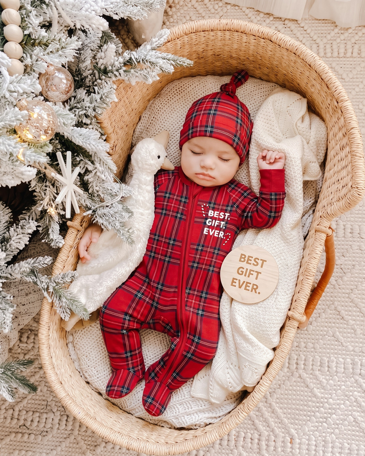 Best Gift Ever Bamboo Zipper Footie