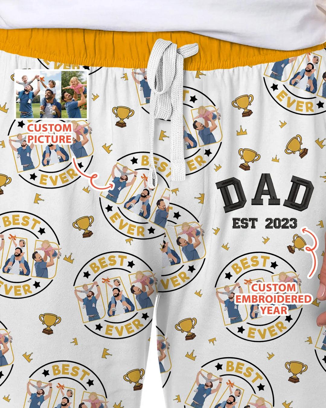 Personalized Family Matching Father's Day Embroidered Bamboo Men's Pajama Set