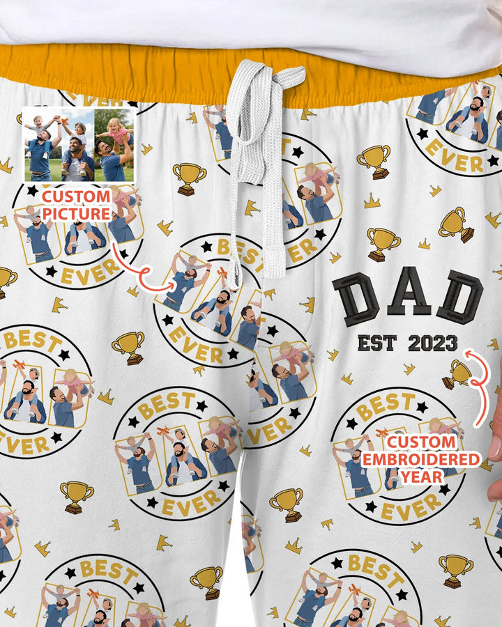 Personalized Family Matching Father's Day Embroidered Bamboo Men's Pajama Set