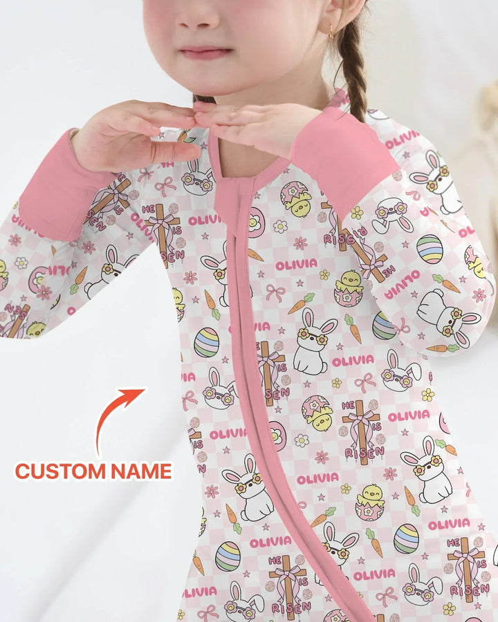 Custom Name Retro Easter Bamboo Convertible Zippy