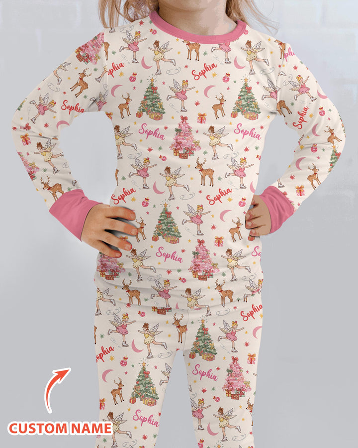 Christmas Checkered Bamboo Two Piece Long Sleeve Pajama Set