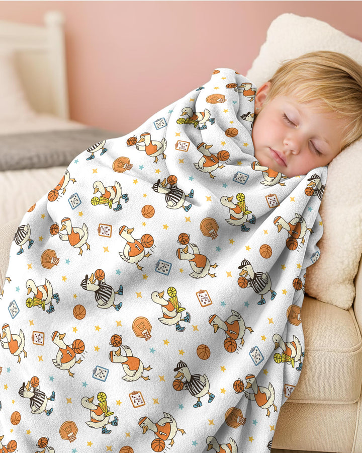 Silly Goose Playing Basketball Bamboo Blanket