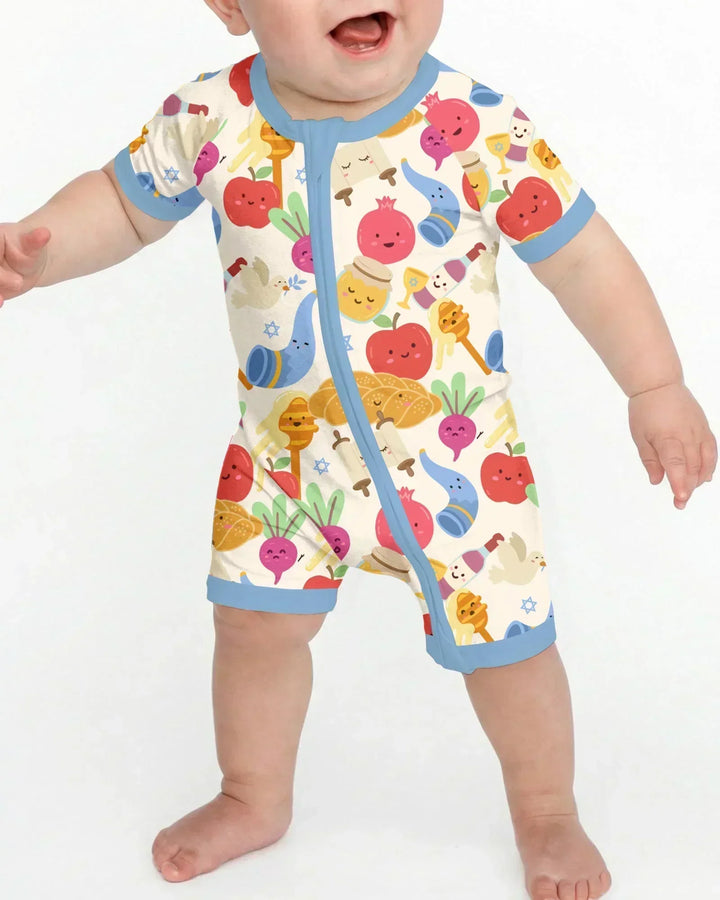 Shana Tova Rosh Hashanah Bamboo Shorty Zippy