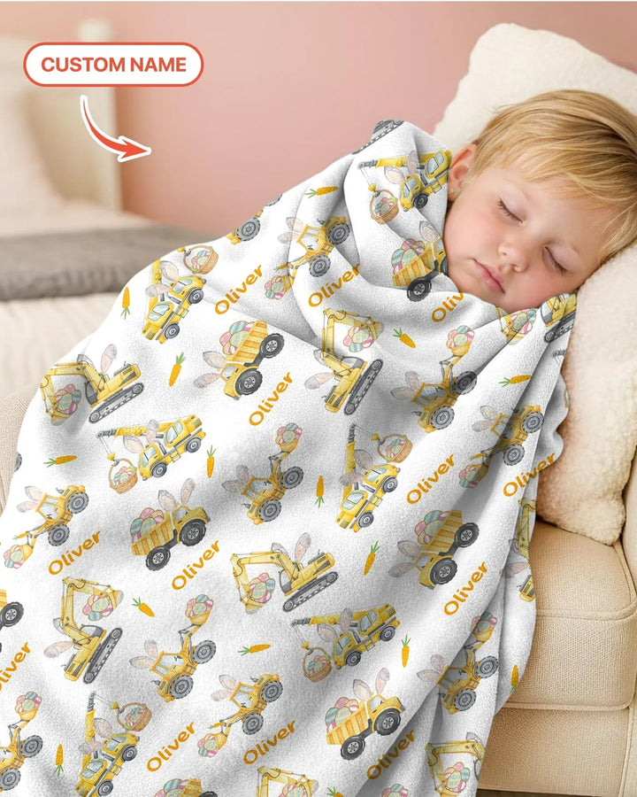 Custom name Eggs-cavator Construction Bamboo Blanket