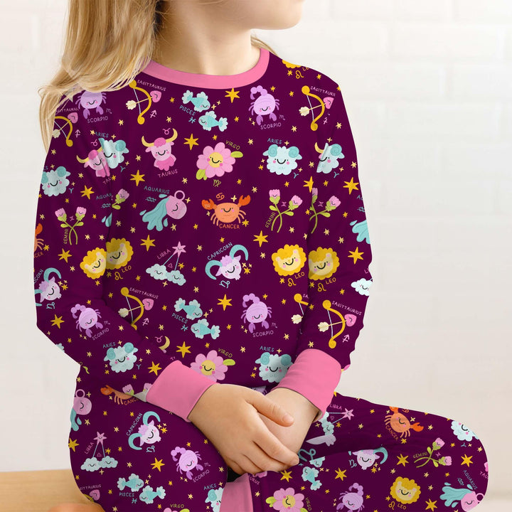Zodiac Signs Bamboo Two Piece Long Sleeve Pajama Set