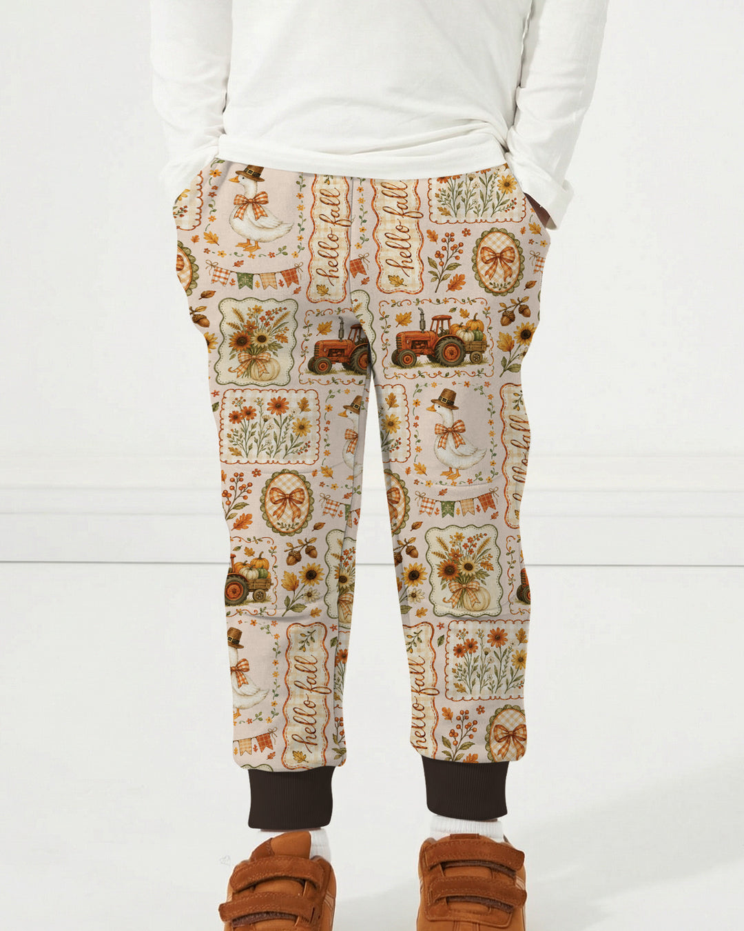 Farmhouse Fall Goose Family Matching Bamboo Jogger