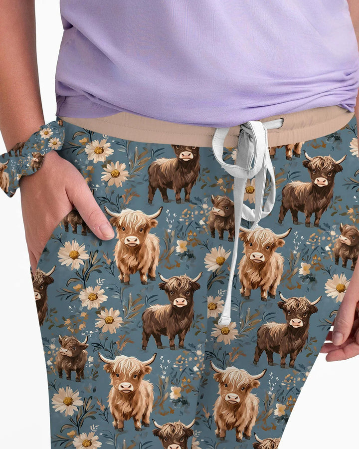 Majestic Highland Cows Family Matching Bamboo Women Pajama Set