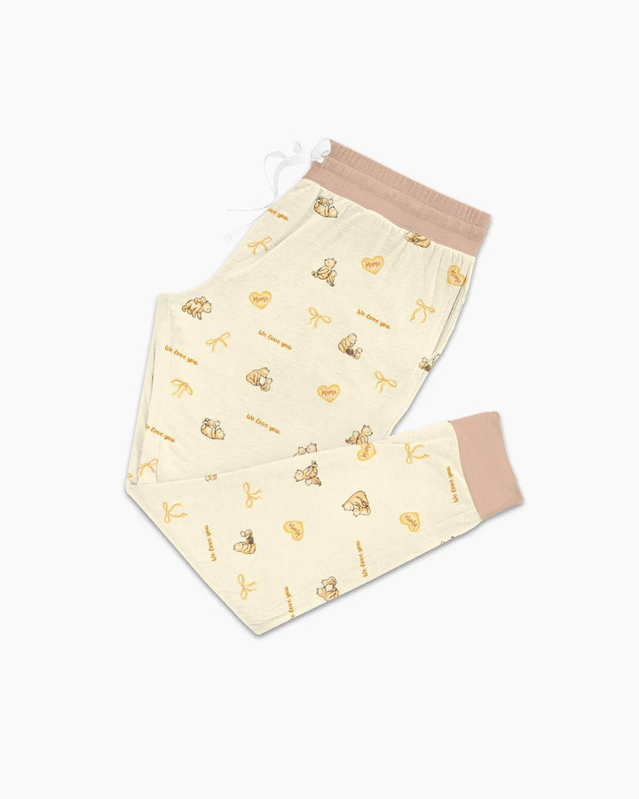 Sweat Yellow Mama Bear Women Pajama Set