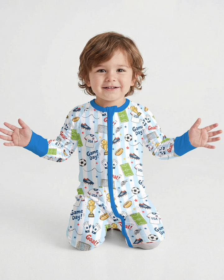 Striped Soccer Game Day Family Matching Bamboo Convertible Zippy